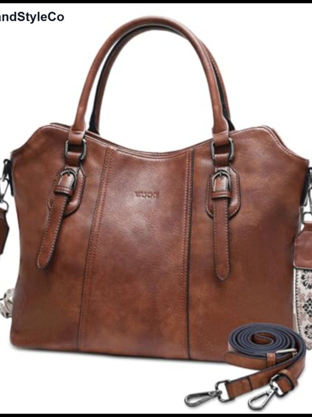 Vegan Leather Hobo Purse Convertible Crossbody Tote with Two Straps